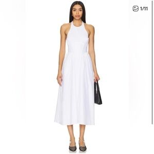 Bardot White Halter Midi Dress